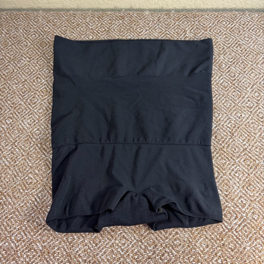 Spanx Women Plus Size C Black Spandex Super High Waist Tummy Control Shorts